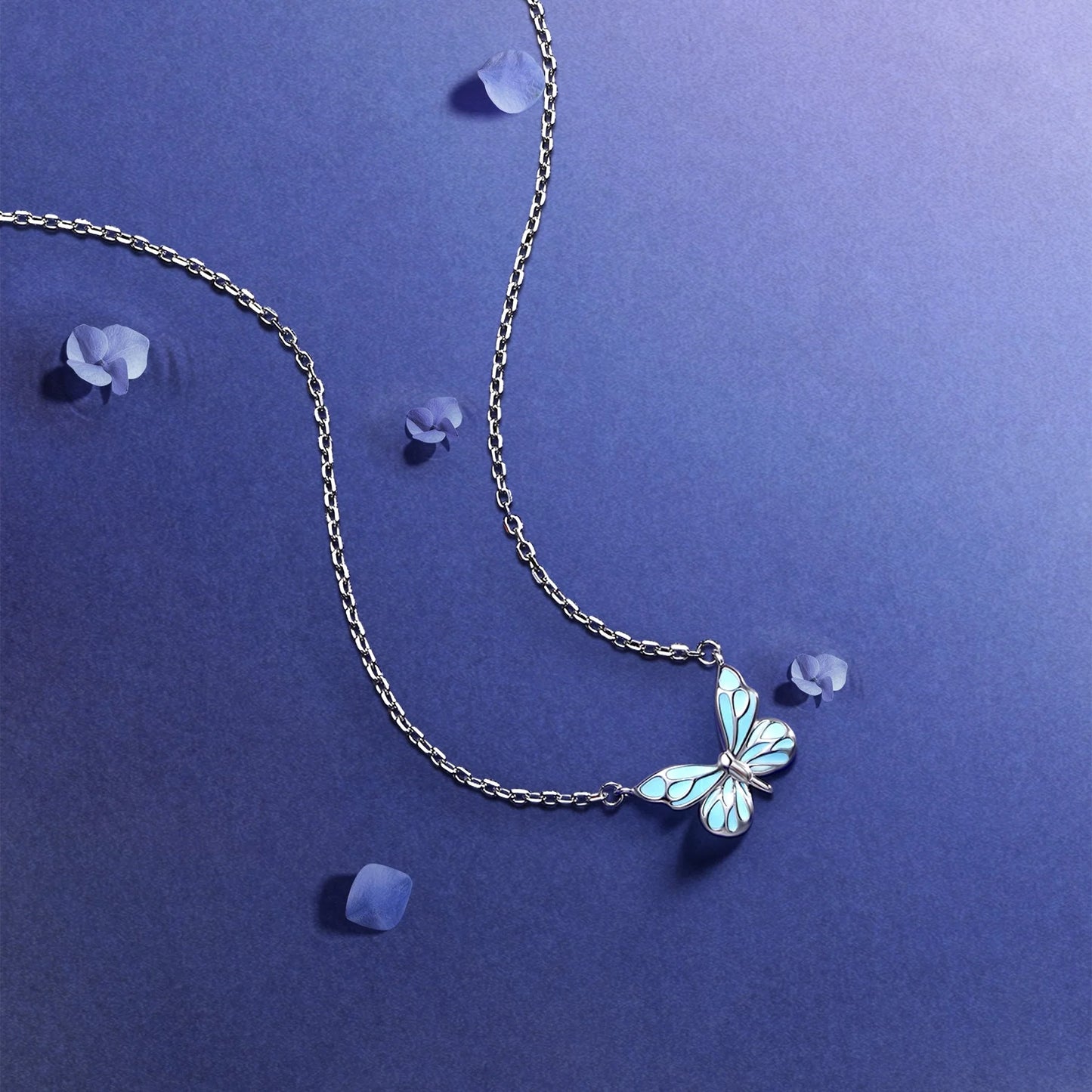 Mini&More. Butterfly Glow In The Dark Luminous Enamel Necklace