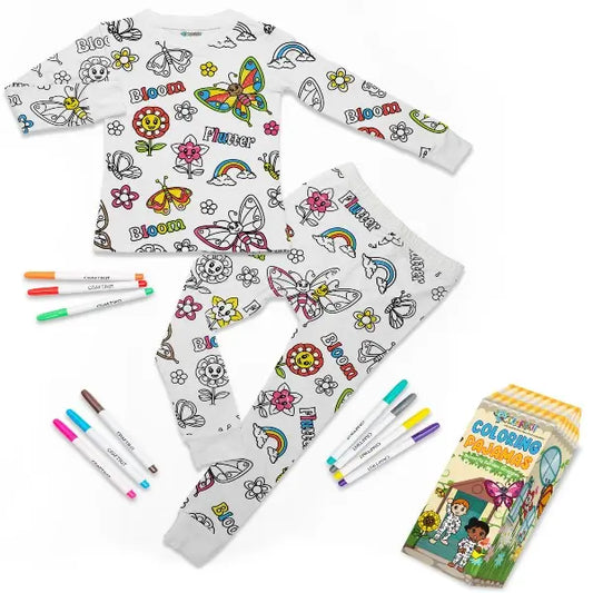 Mini&More - Coloring Pajamas Set with Markers (Reusable After Wash)