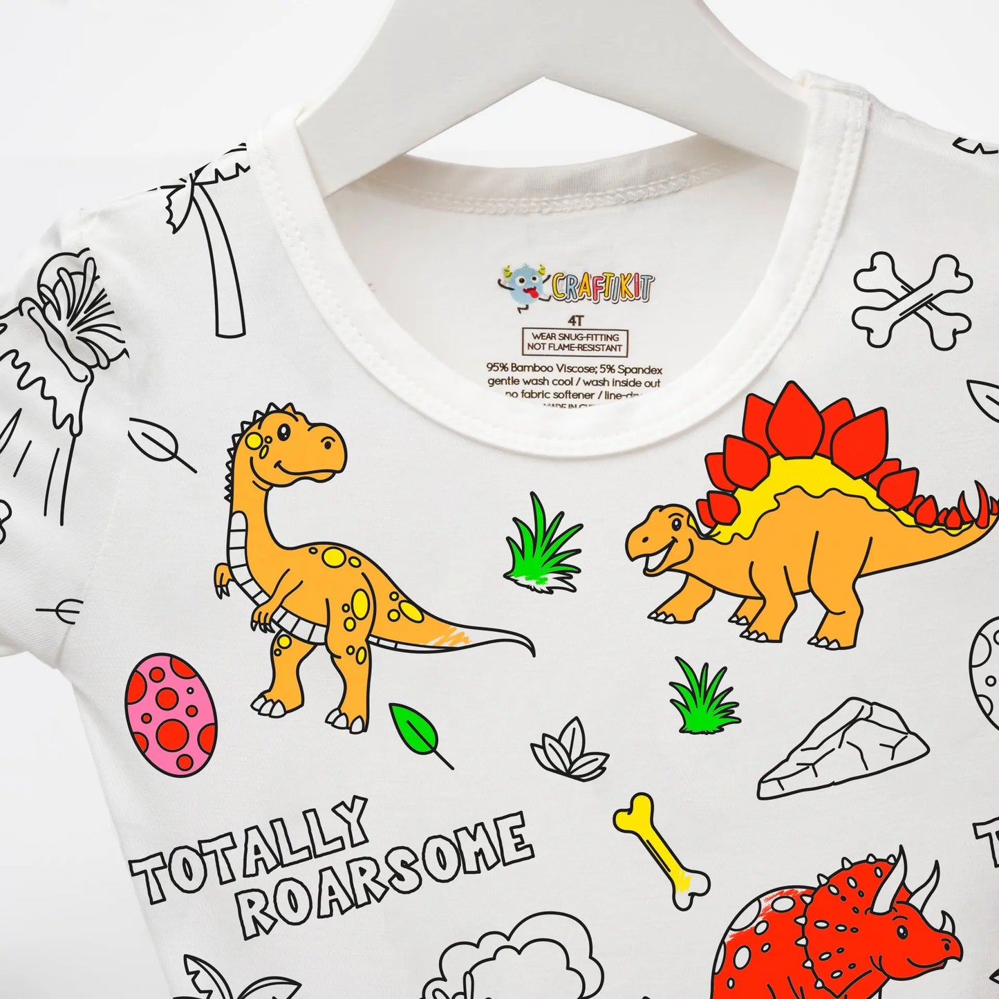 Mini&More - Coloring Pajamas Set with Markers (Reusable After Wash)