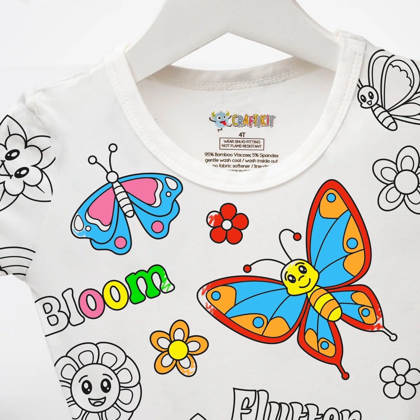 Mini&More - Coloring Pajamas Set with Markers (Reusable After Wash)