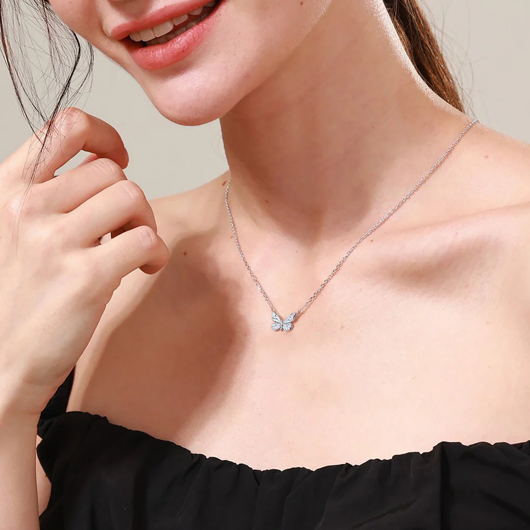 Mini&More. Butterfly Glow In The Dark Luminous Enamel Necklace